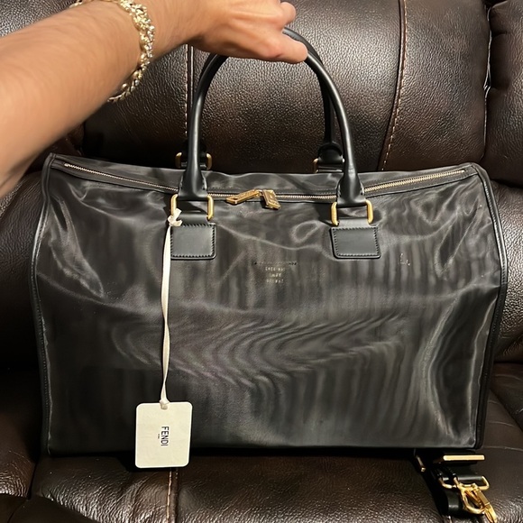 Fendi Large Karligraphy Mesh large Travel Duffel Bag Rare NWT - Picture 11 of 13